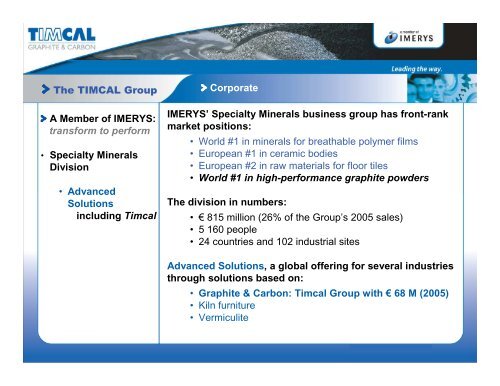 The TIMCAL Group