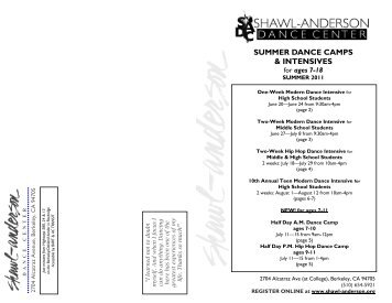 summer dance camps & intensives - Shawl-Anderson Dance Center