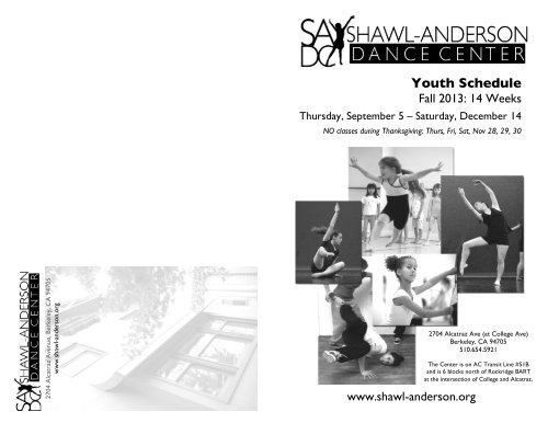 Download Fall 2013 Brochure - Shawl-Anderson Dance Center