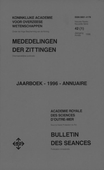 (1996) n°1 - Royal Academy for Overseas Sciences