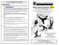 Adult Class Schedule: FALL - Shawl-Anderson Dance Center