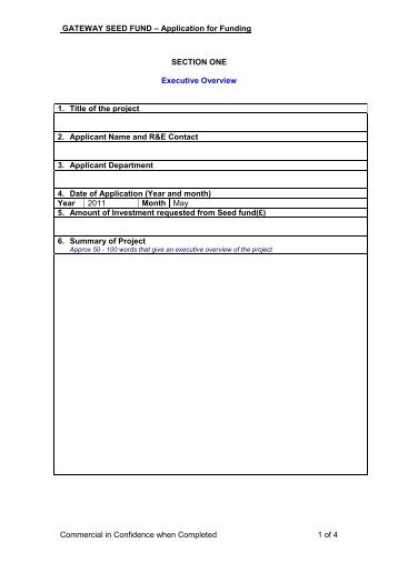 Gateway Seed Fund Application Template