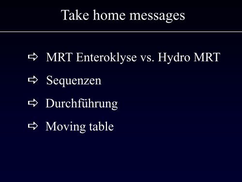 MRT-Enteroklyse und Moving Table