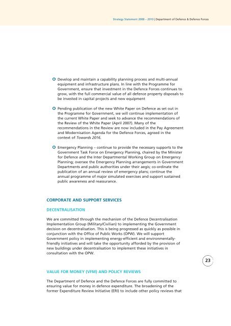 Strategy Statement 2008 - 2010 - Department of Defence