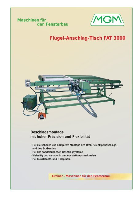 Flügel-Anschlag-Tisch FAT 3000 - MGM Manfred Greiner GmbH