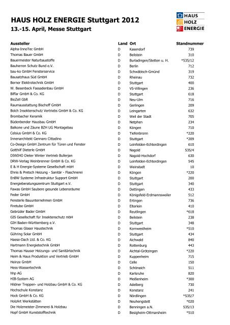 Haus Holz Energie Stuttgart 2012 Messe Sauber Agentur