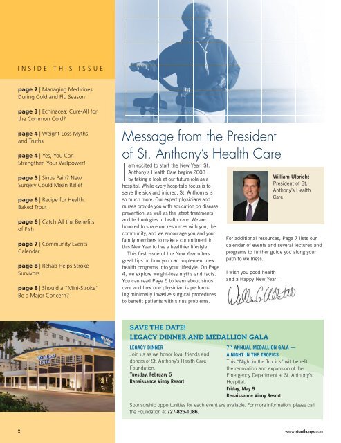 2008 winter - Blueprint for Health magazine - St. Anthony's Hospital