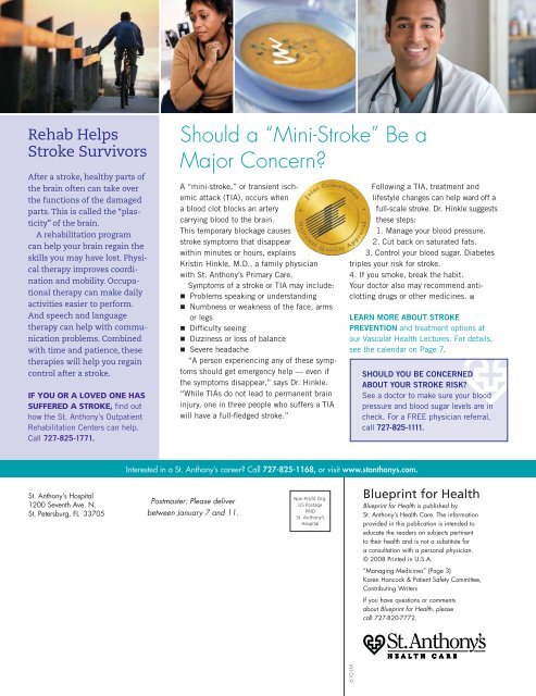 2008 winter - Blueprint for Health magazine - St. Anthony's Hospital