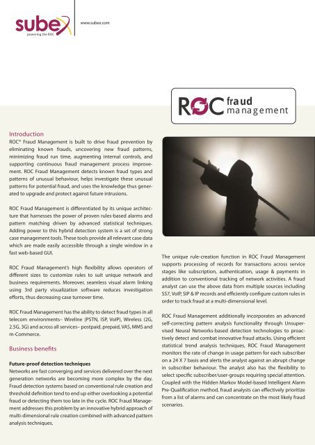 Fraud Management Datasheet - Subex