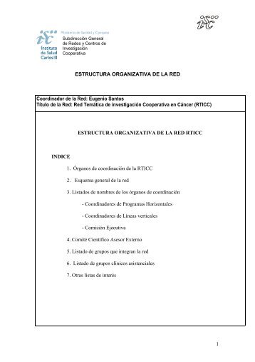 Estructura Organizativa RTICC 2006 - Red TemÃ¡tica de ...