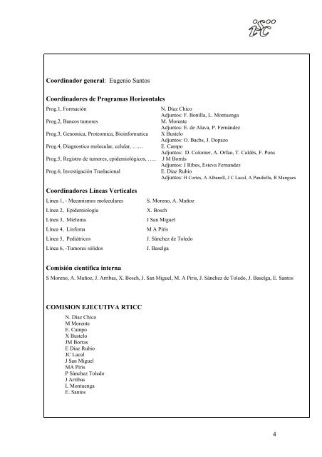Estructura Organizativa RTICC 2006 - Red TemÃ¡tica de ...