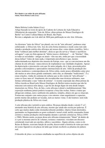 Marta HeloÃ­sa Leuba Salum (Lisy) Artigo ... - Casa das Ãfricas