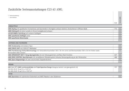 Preisliste CLS-Klasse Shooting Brake - Mercedes-Benz Deutschland