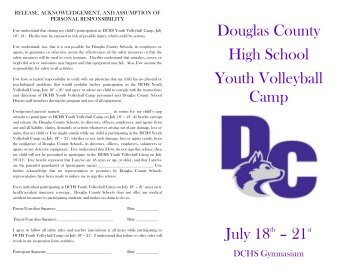 Douglas County High School Youth Volleyball Camp July 18th â 21st