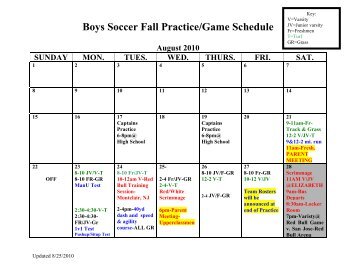 Boys Soccer Fall Practice/Game Schedule - Hunterdon Central ...