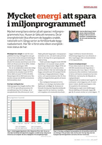 Mycket energi att spara i miljonprogrammet! - CERBOF