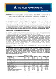 ALPARGATAS registra crescimento de 25% na receita e de 51% no ...