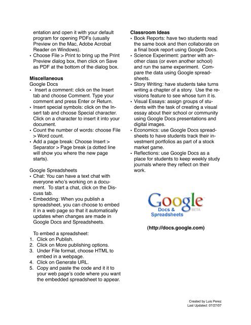 Google Docs Basics