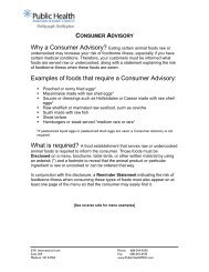 Consumer Advisory - Public Health - Madison & Dane County