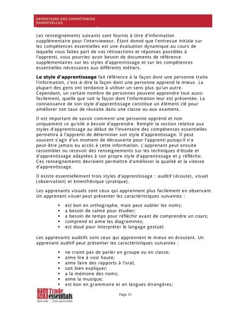 Manuel des compétences essentielles : Électricien (construction)