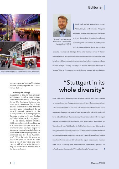 Message issue 1/2008 (PDF | 5,3 MB - Messe Stuttgart