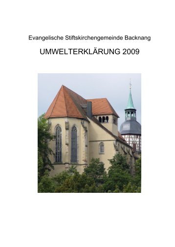 UmwelterklÃ¤rung der Stiftsirchengemeinde - Evangelische ...