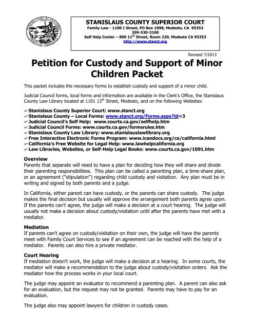 Petition for Custody and Support of Minor Children Packet