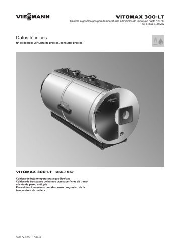 Datos técnicos Vitomax 300-LT M343393 KB - Viessmann