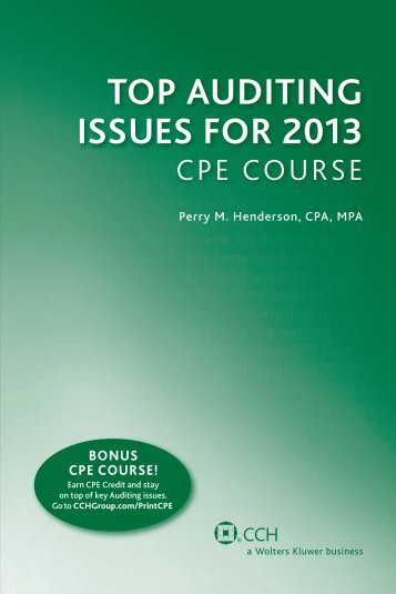 TOP AUDITING ISSUES FOR 2013 - CCH