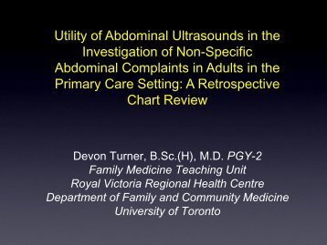 Utility of Abdominal Ultrasounds in the Investigation of Non-Specific ...