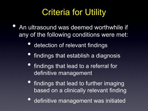 Utility of Abdominal Ultrasounds in the Investigation of Non-Specific ...