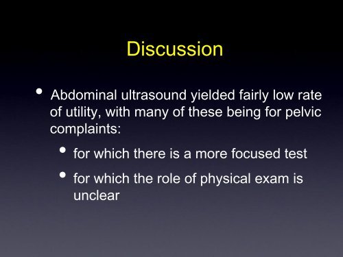 Utility of Abdominal Ultrasounds in the Investigation of Non-Specific ...