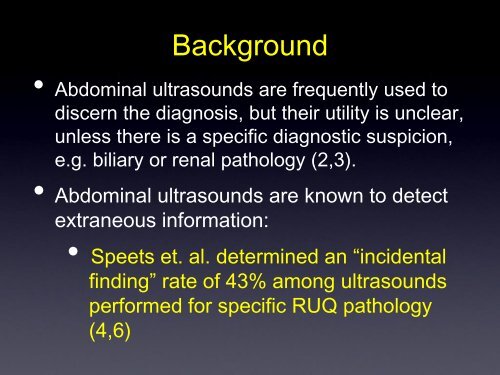 Utility of Abdominal Ultrasounds in the Investigation of Non-Specific ...