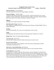 Montpelier Senior Activity Center Instructor/Leader List and - City of ...