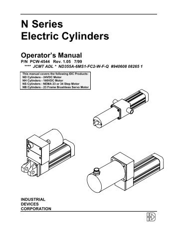 IDC N Series Electric Cylinders - Operator Manual - JACH