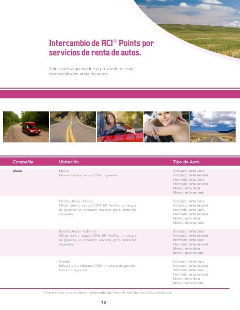 GuÃ­a de Valores del Programa RCIÂ® Points - RCI.com