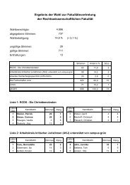 Ergebnis der Wahl zur Fakultätsvertretung der ...