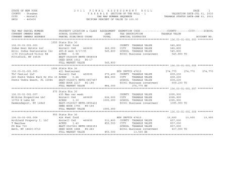 STATE OF NEW YORK 2 0 1 1 ... - City of Hornell