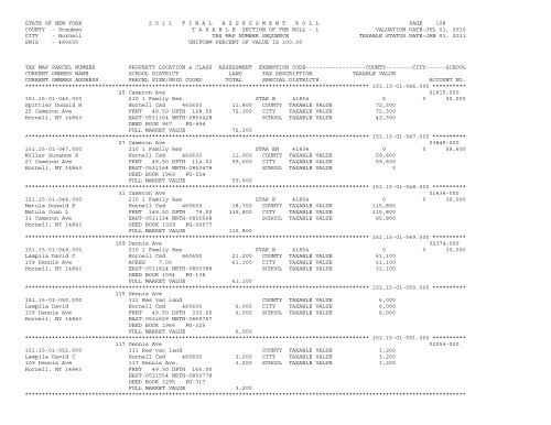 STATE OF NEW YORK 2 0 1 1 ... - City of Hornell