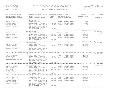 STATE OF NEW YORK 2 0 1 1 ... - City of Hornell