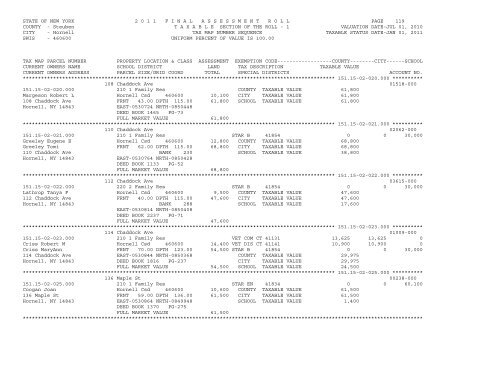 STATE OF NEW YORK 2 0 1 1 ... - City of Hornell