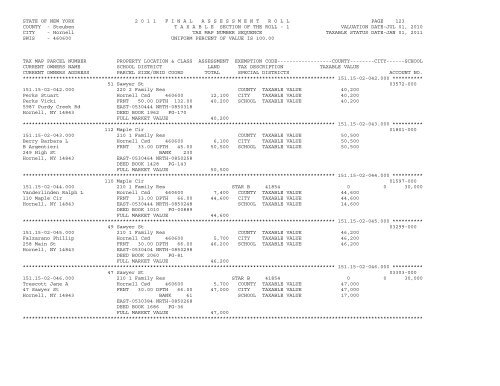 STATE OF NEW YORK 2 0 1 1 ... - City of Hornell