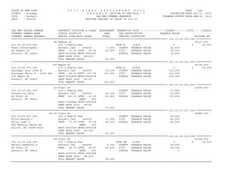 STATE OF NEW YORK 2 0 1 1 ... - City of Hornell