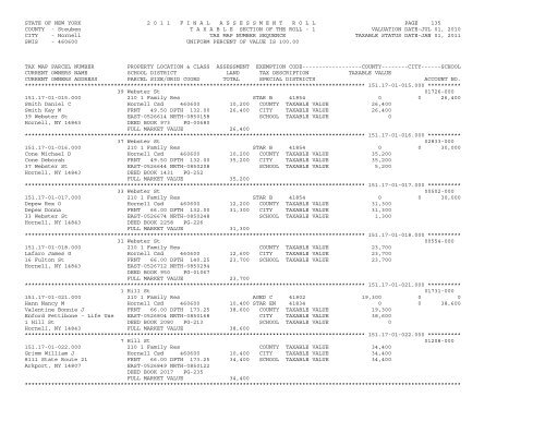 STATE OF NEW YORK 2 0 1 1 ... - City of Hornell