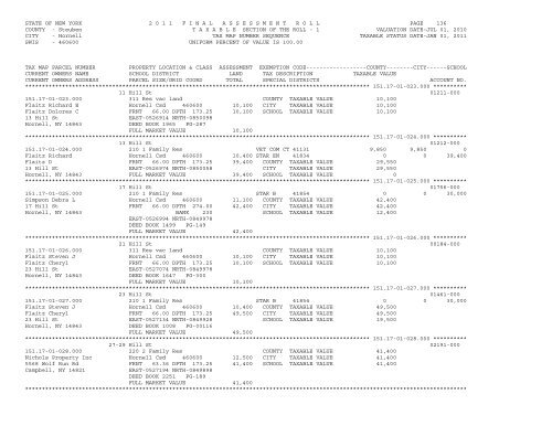 STATE OF NEW YORK 2 0 1 1 ... - City of Hornell