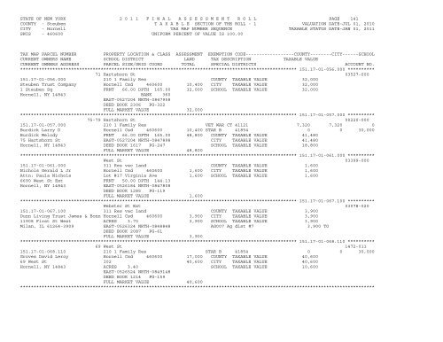 STATE OF NEW YORK 2 0 1 1 ... - City of Hornell