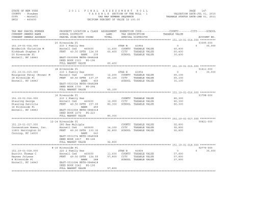 STATE OF NEW YORK 2 0 1 1 ... - City of Hornell