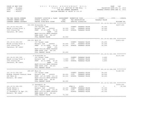 STATE OF NEW YORK 2 0 1 1 ... - City of Hornell