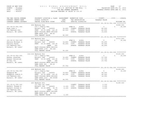 STATE OF NEW YORK 2 0 1 1 ... - City of Hornell