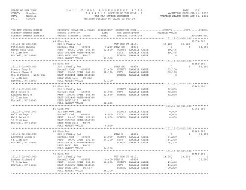 STATE OF NEW YORK 2 0 1 1 ... - City of Hornell